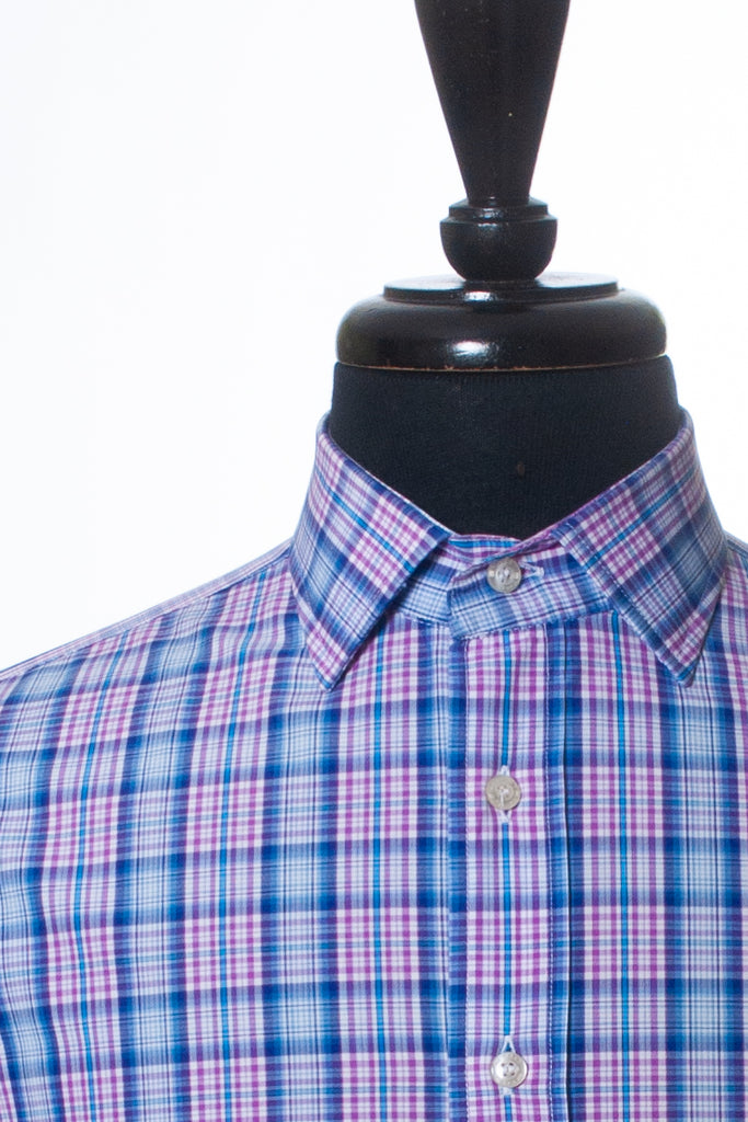 Etro Violet and Blue Check Shirt