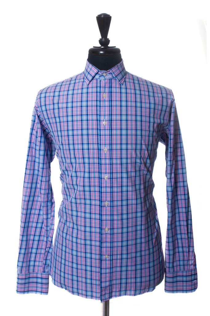 Etro Violet and Blue Check Shirt