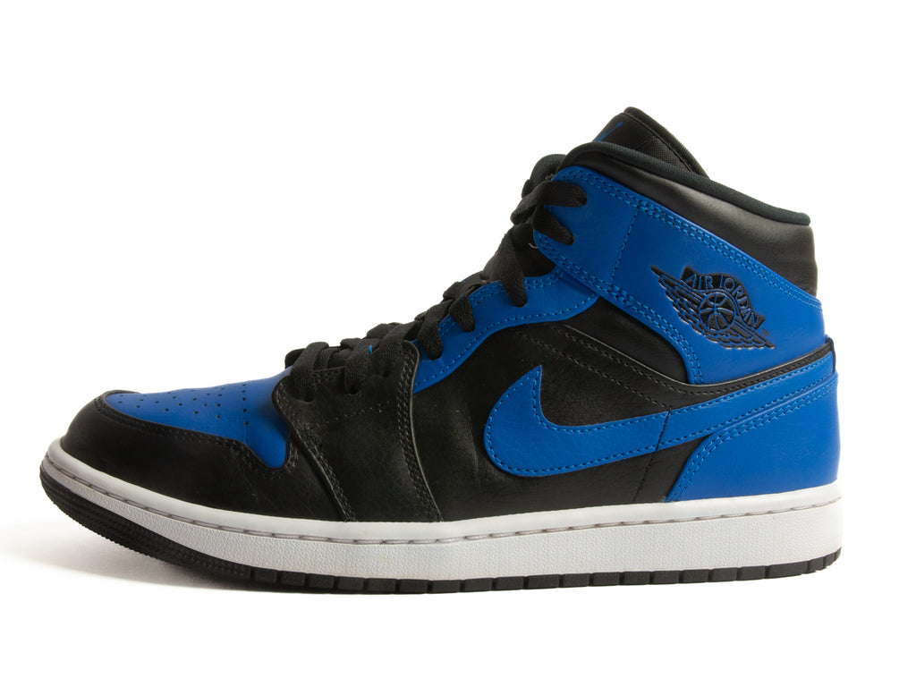 Nike Air Jordan 1 Mid Black Royal Blue Shoes