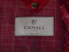 Canali 1934 Burgundy Check Silk Linen Blazer