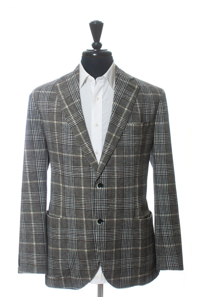 Circolo Grey Check Long Island Stretch Jersey Blazer