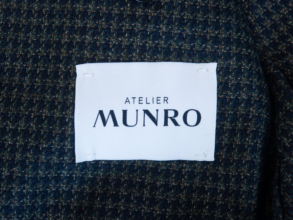 Atelier Munro Navy on Dark Grey Check Loro Piana Dream Tweed Blazer