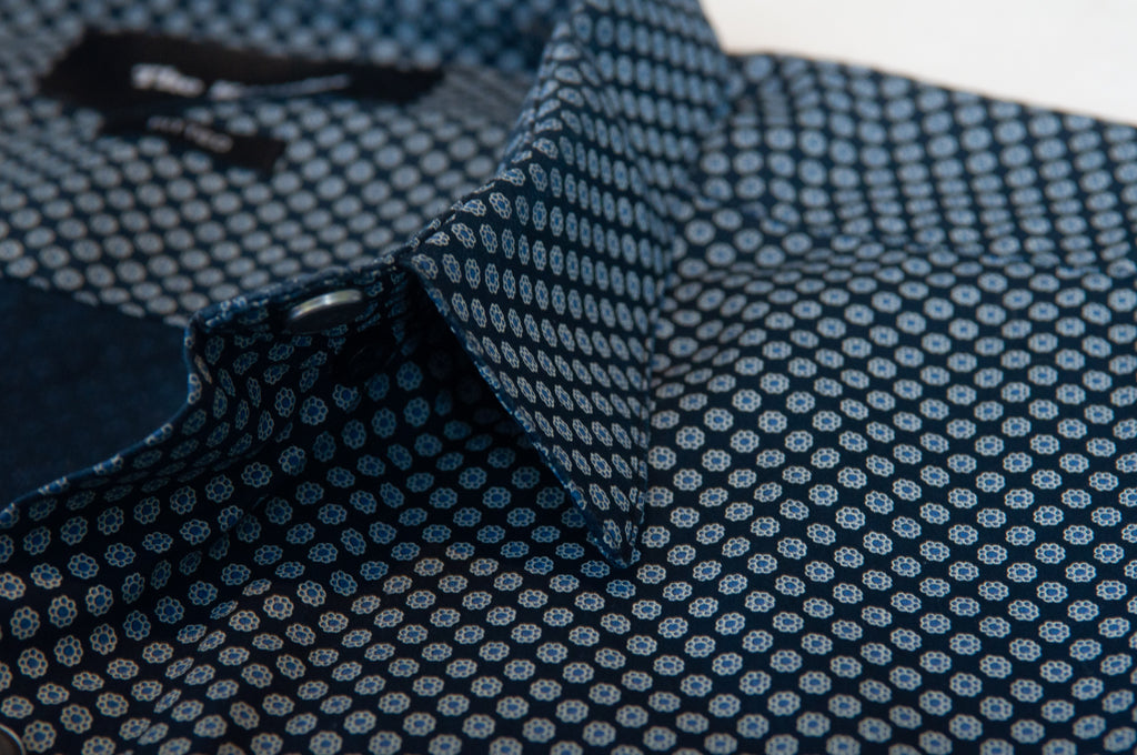 The Kooples Blue Dot Print Snap Shirt