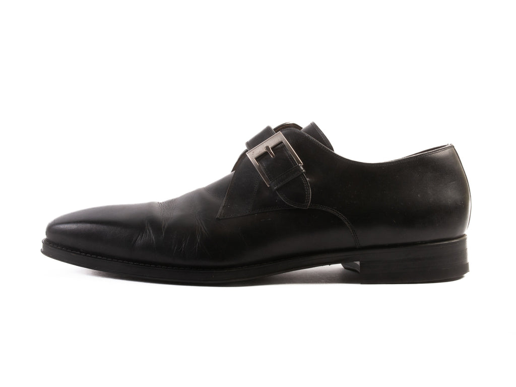 Magnanni Black Monk Strap Shoes