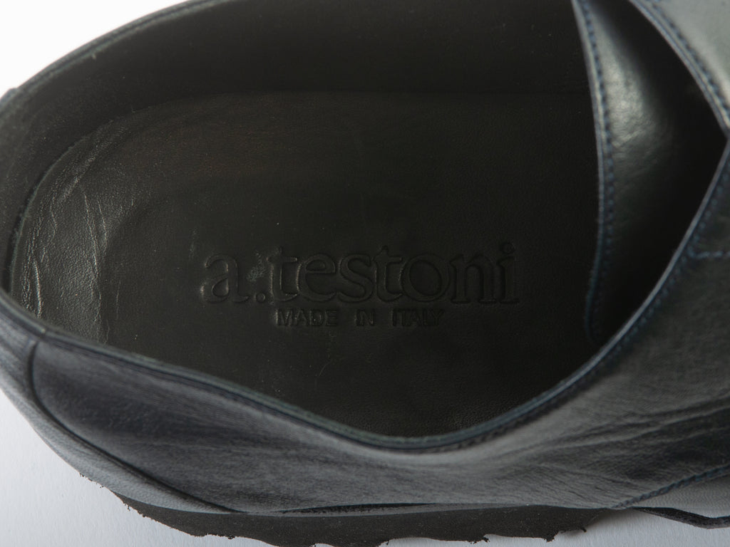 A.Testoni Dark Slate Grey Extralight Derby Shoes