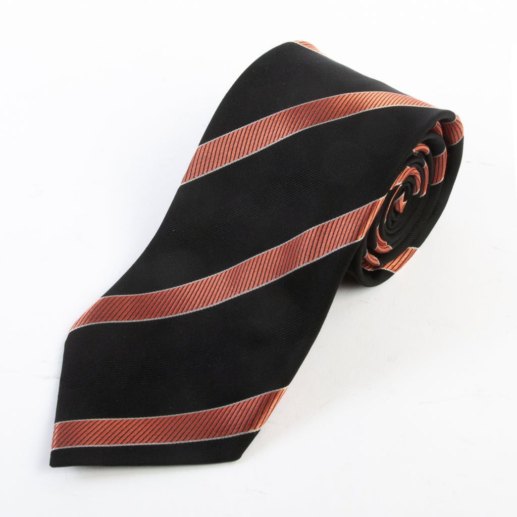 Brioni Peach on Black Striped Tie