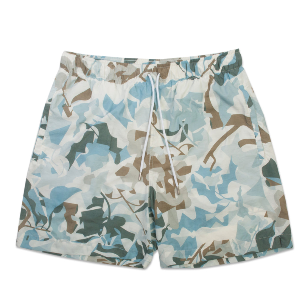 Hermes White Camo Print Swim Shorts