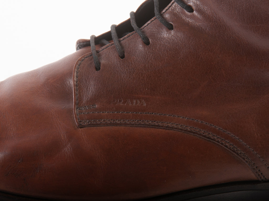 Prada Brown Cap Toe Boots