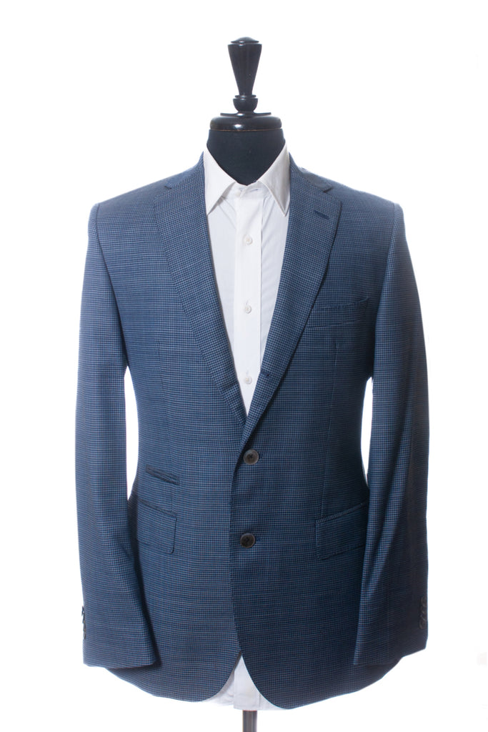 Hugo Boss Blue Small Houndstooth Johnston3 Blazer