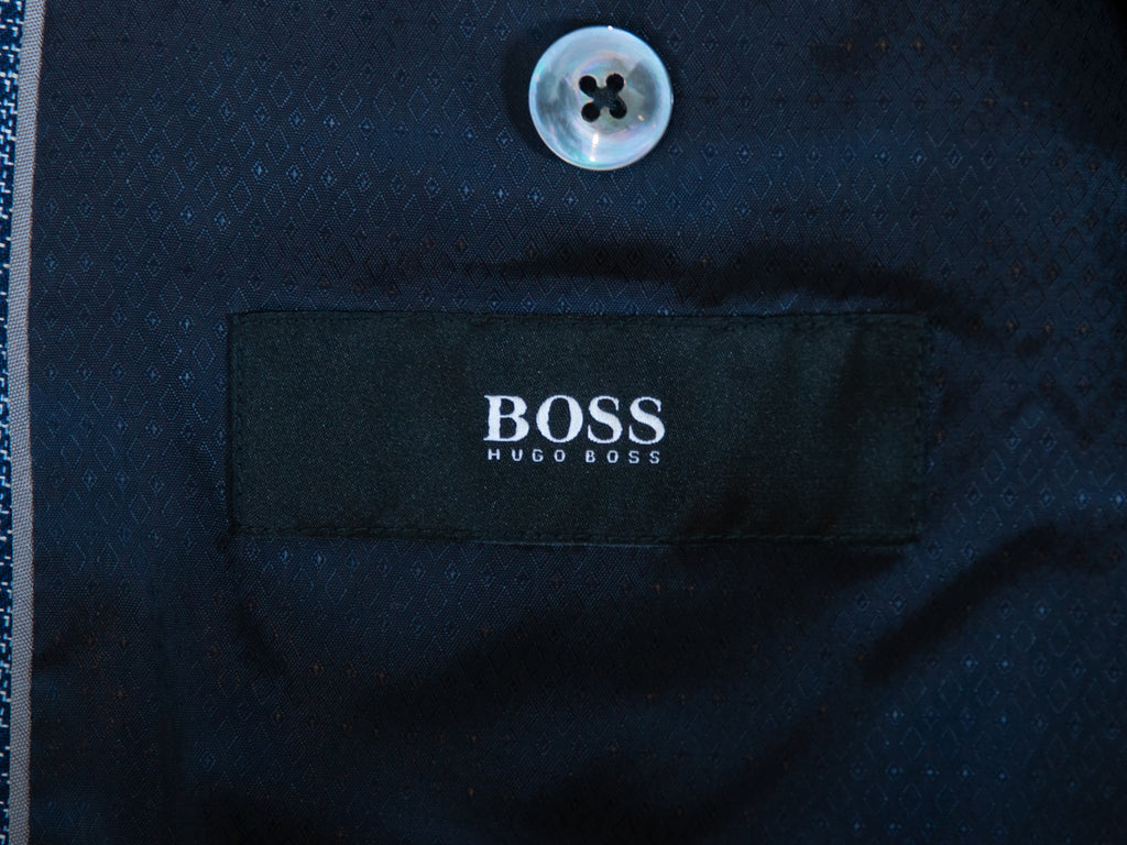 Hugo Boss Blue Small Houndstooth Johnston3 Blazer