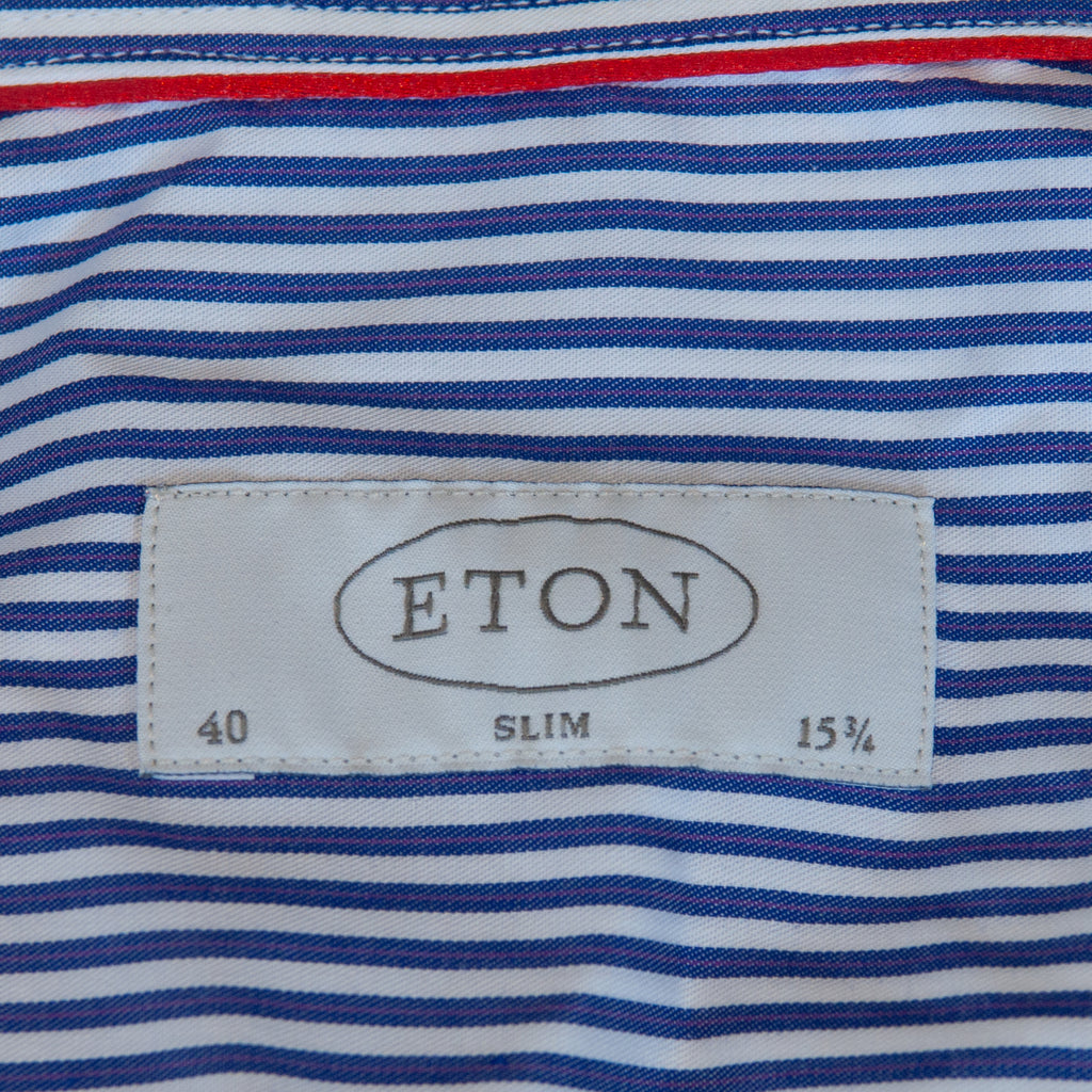 Eton Blue Striped Slim Fit Shirt