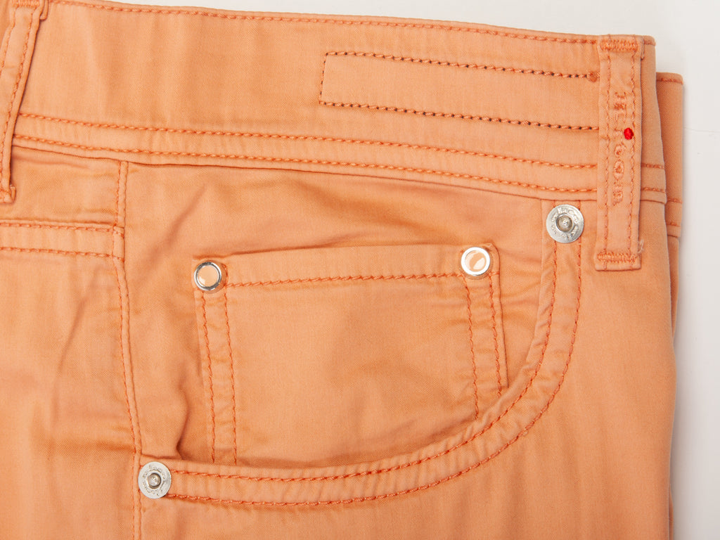 Kiton Salmon Silk Cotton 5-Pocket Pants