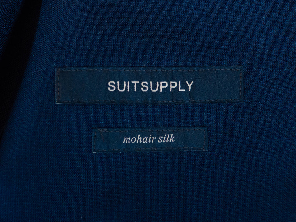 Suit Supply Navy Blue Havana Unlined Mohair Silk Blazer