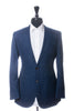 SuitSupply Blue Check Wool Silk Linen Lazio Slim Blazer