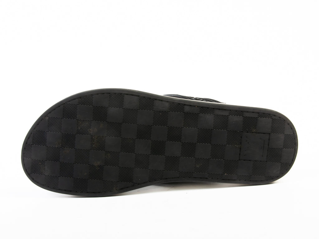 Louis Vuitton Black Nylon and Rubber Slides