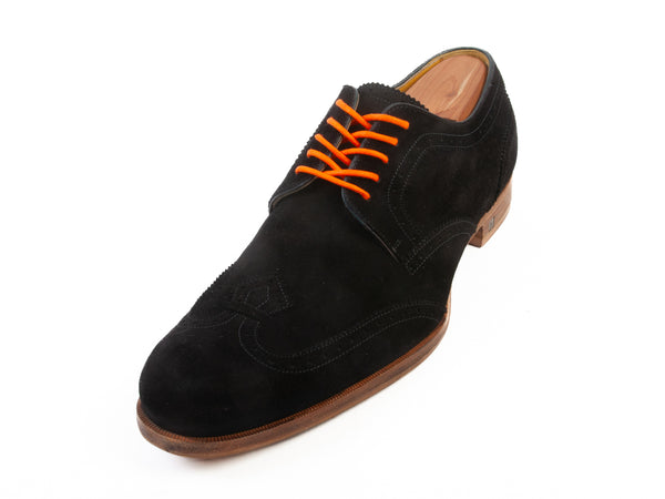 Louis Vuitton Black Suede Wingtip Shoes