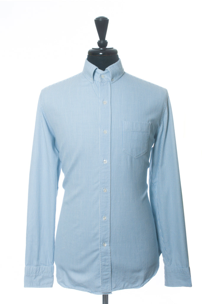 Tom Ford Blue Striped Button Down Shirt