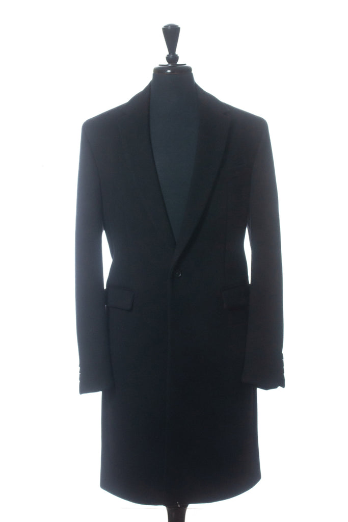 Prada Black Single Button Cashmere Blend Overcoat