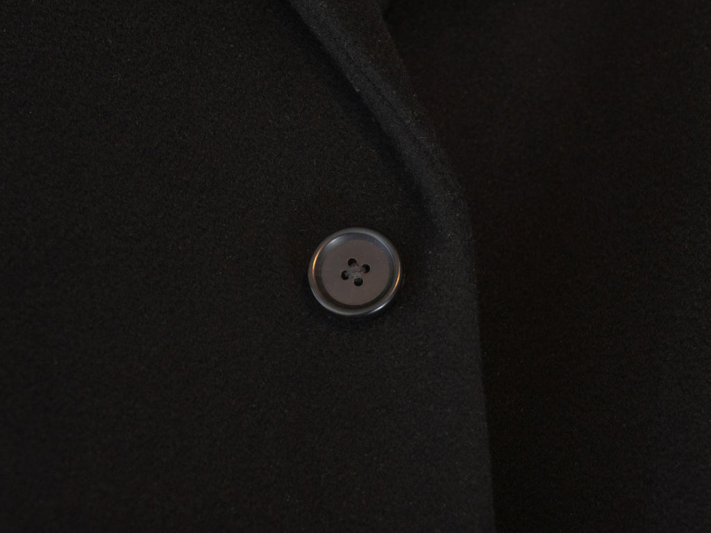 Prada Black Single Button Cashmere Blend Overcoat