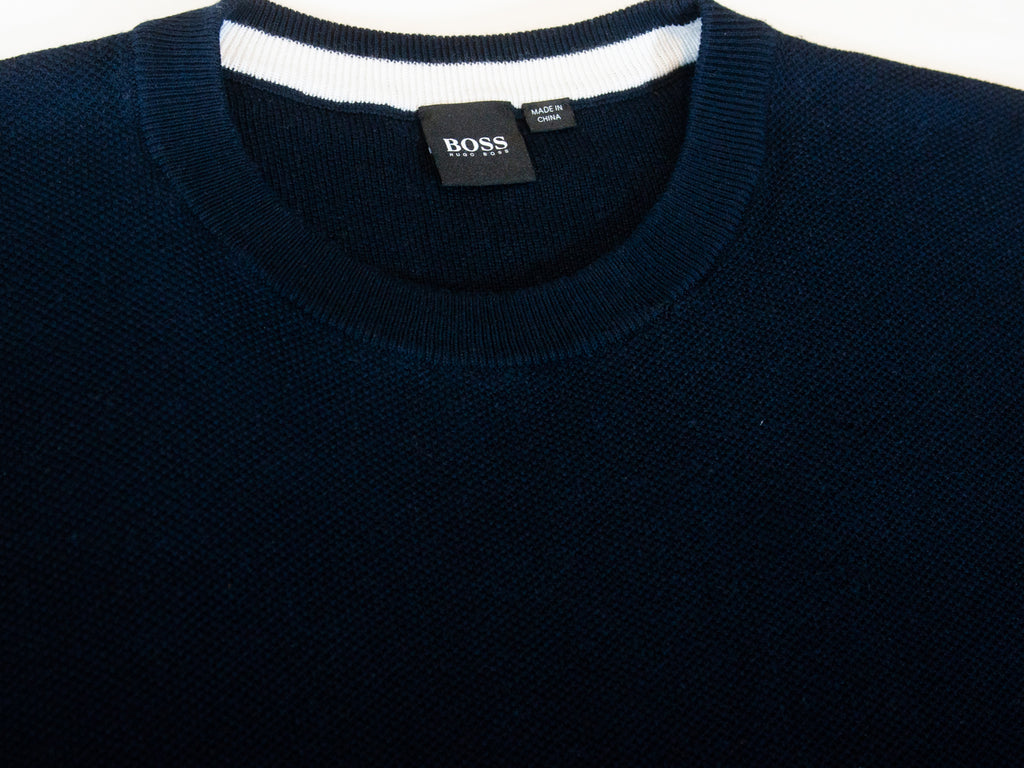 Hugo Boss Dark Blue Wool Crewneck Sweater