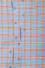 Tommy Bahama Blue and Orange Check Embroidered Short Sleeve Shirt