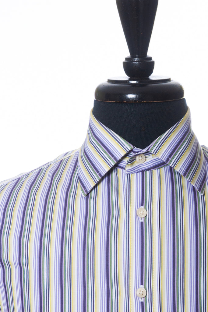 Sand Violet and Green Striped Shirt