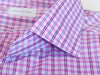 Ermenegildo Zegna Pink Check Slim Fit Dress Shirt