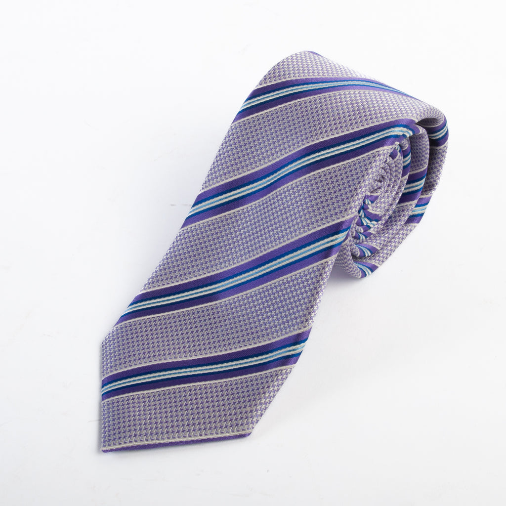 Canali 1934 Lilac Striped Silk Tie