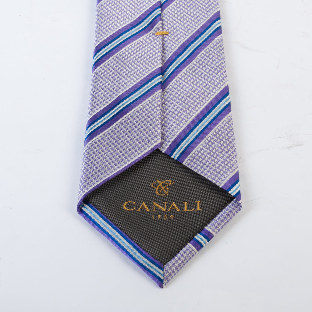 Canali 1934 Lilac Striped Silk Tie