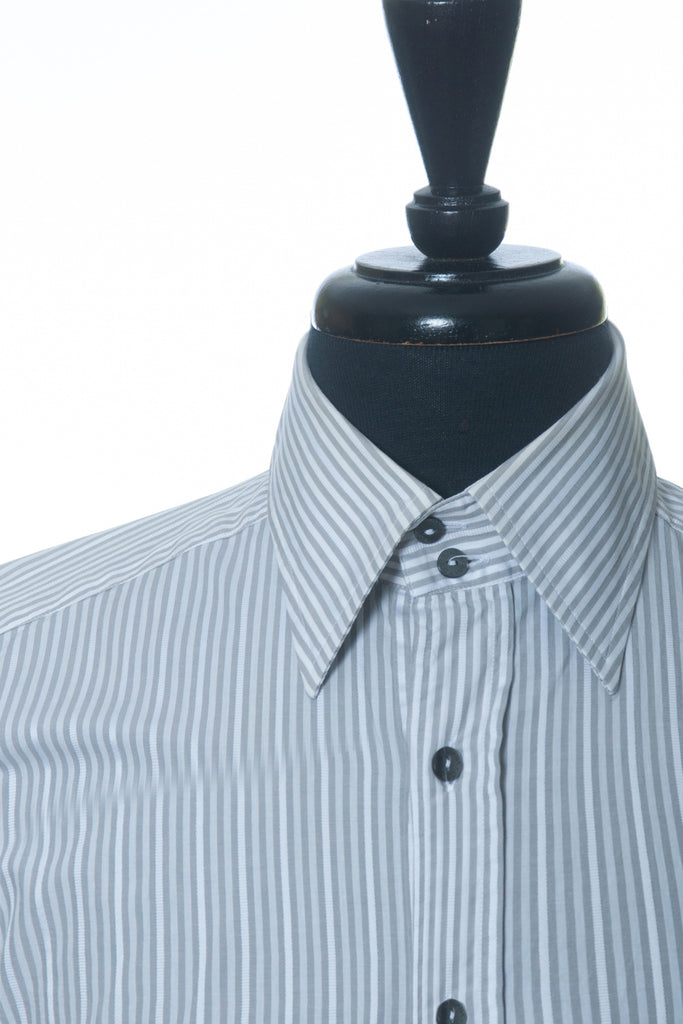 Dolce&Gabbana Grey Striped Tailored Fit Shirt