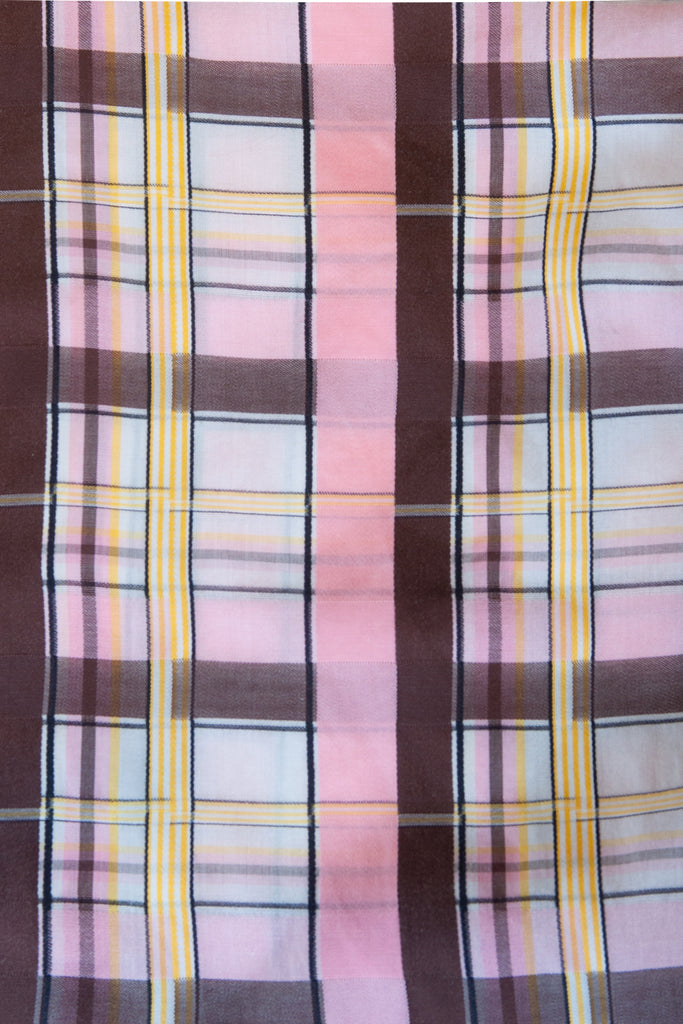 Etro Brown on Pink Check Shirt