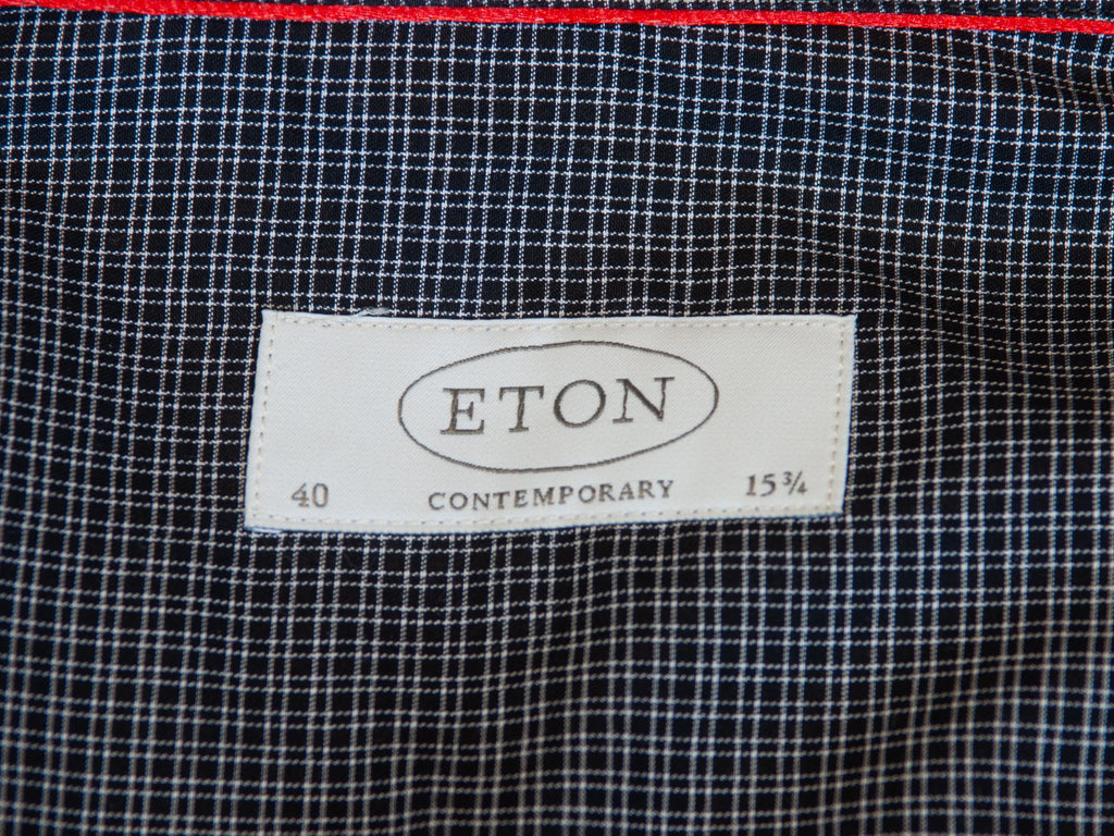 Eton Black Check Contemporary Fit Shirt