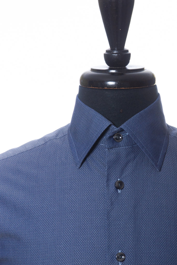 Eton Grey Dotted Twill Poplin Contemporary Fit Shirt