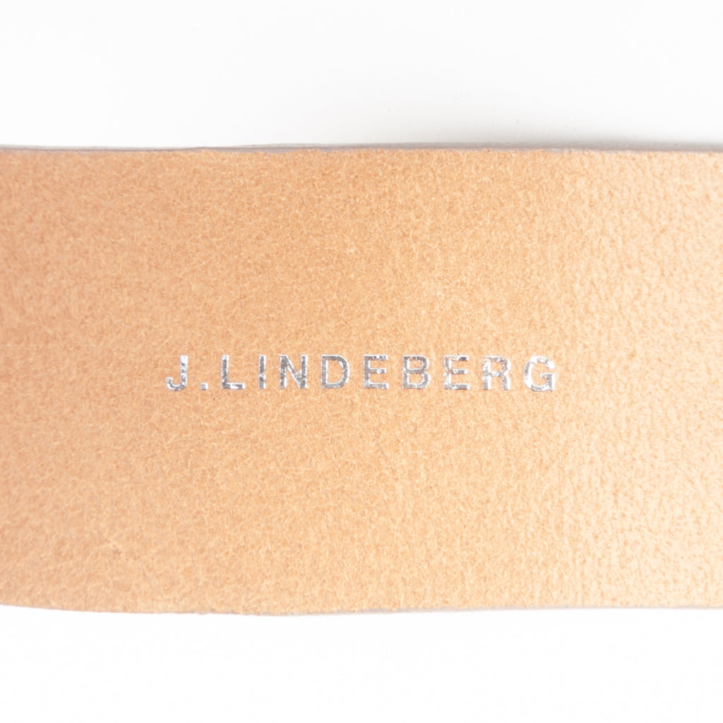 J.Lindeberg Beige Leather Logo Belt