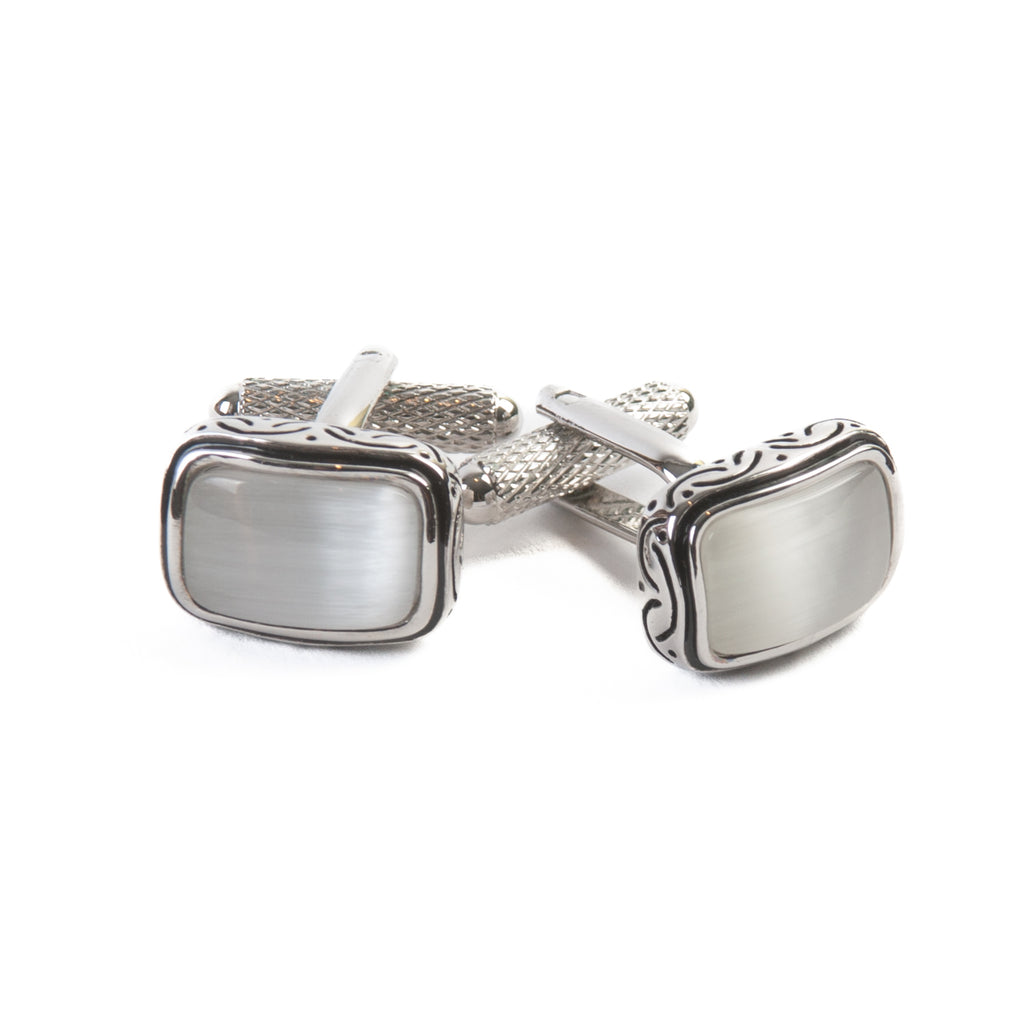 Cufflink World Silver Inlay Cufflinks