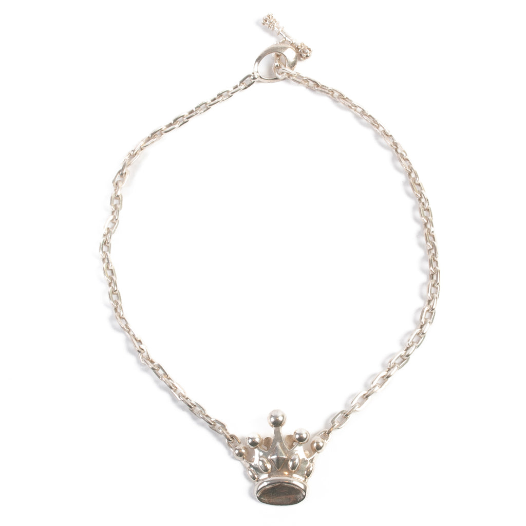 King Baby Silver Crown Pendant Necklace