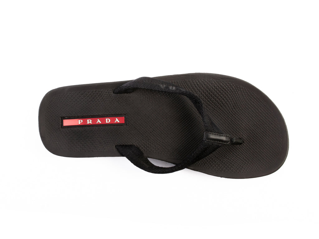 Prada Black Flip-Flop Sandals