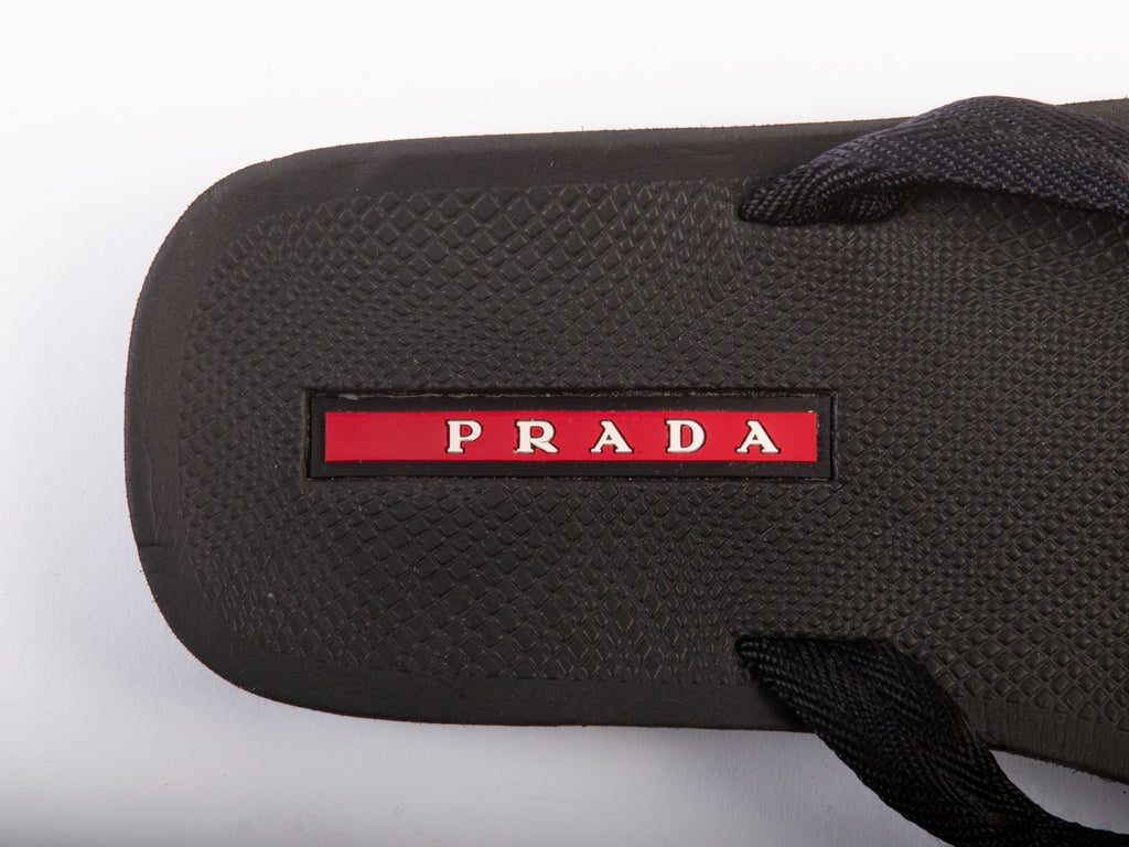 Prada Black Flip-Flop Sandals