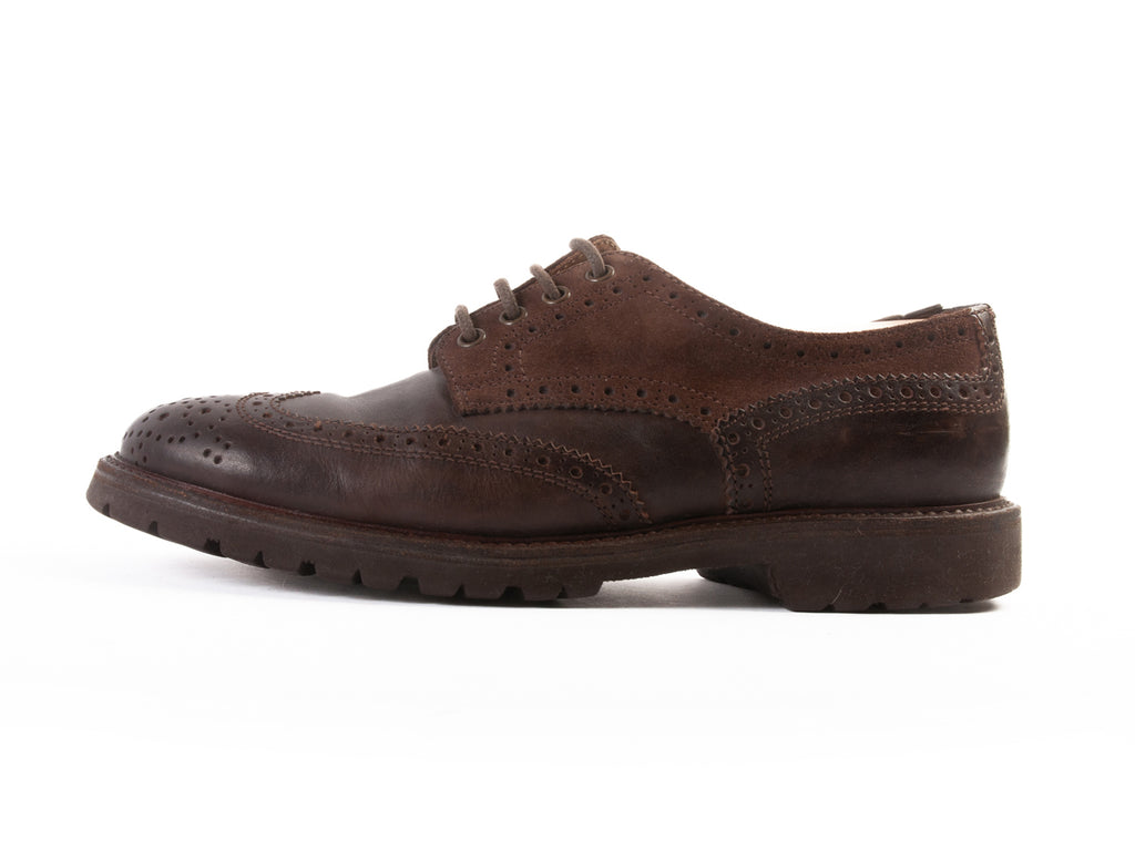 Brunello Cucinelli Brown Suede and Leather Derby Shoes