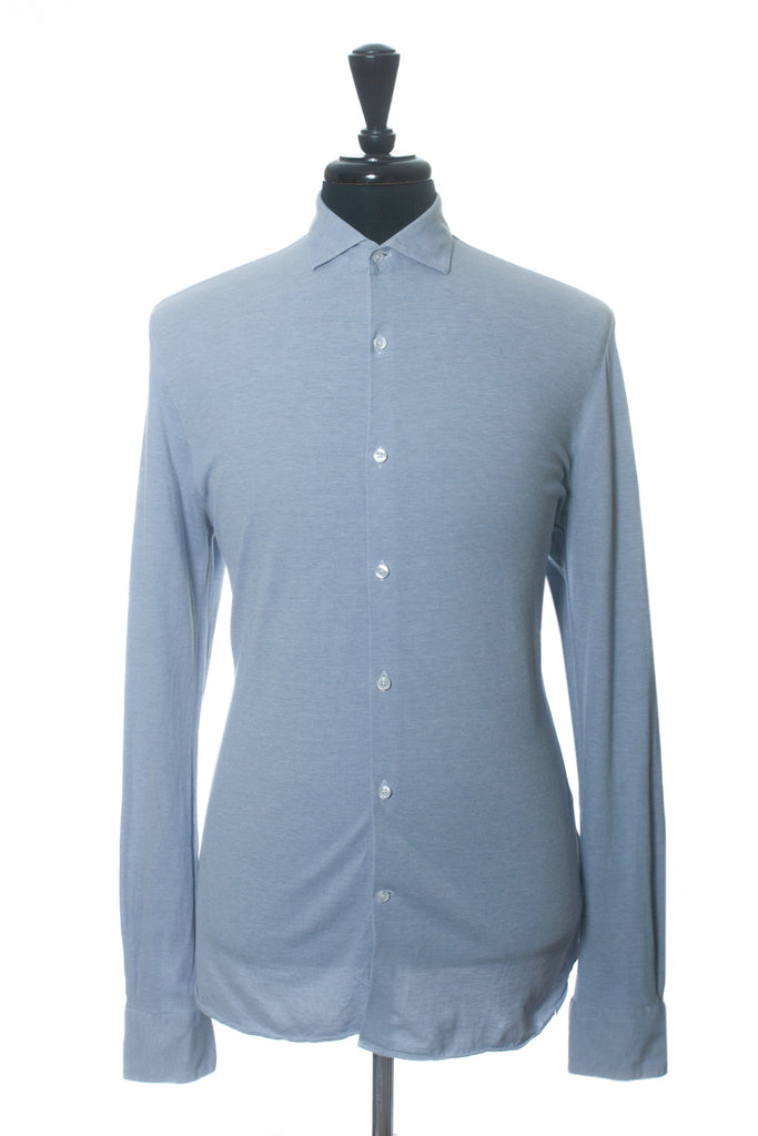 Patrick Assaraf Grey Jersey Knit Shirt