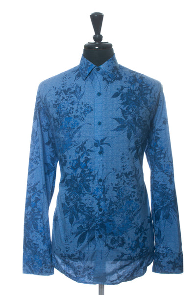 Robert Graham Blue Leaf Print Classic Fit Shirt