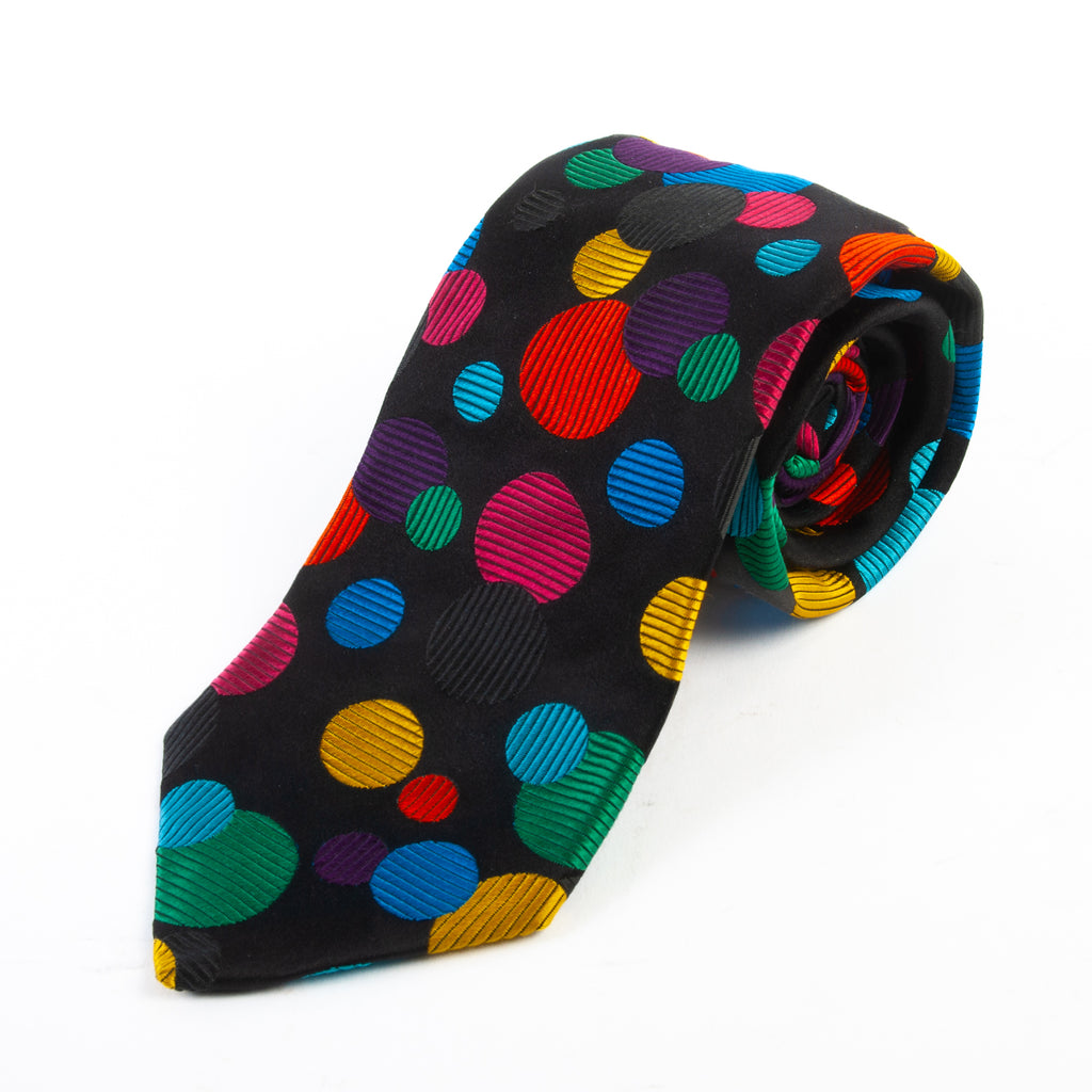 Duchamp Bold Multicolor Dot Patterned Tie