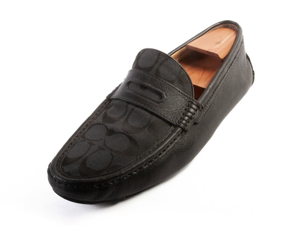 Coach Black Signature Canvas Neal Slip-On Shoes