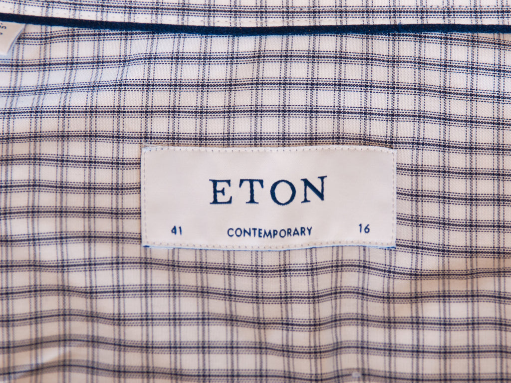 Eton Grey Check Contemporary Fit Poplin Shirt