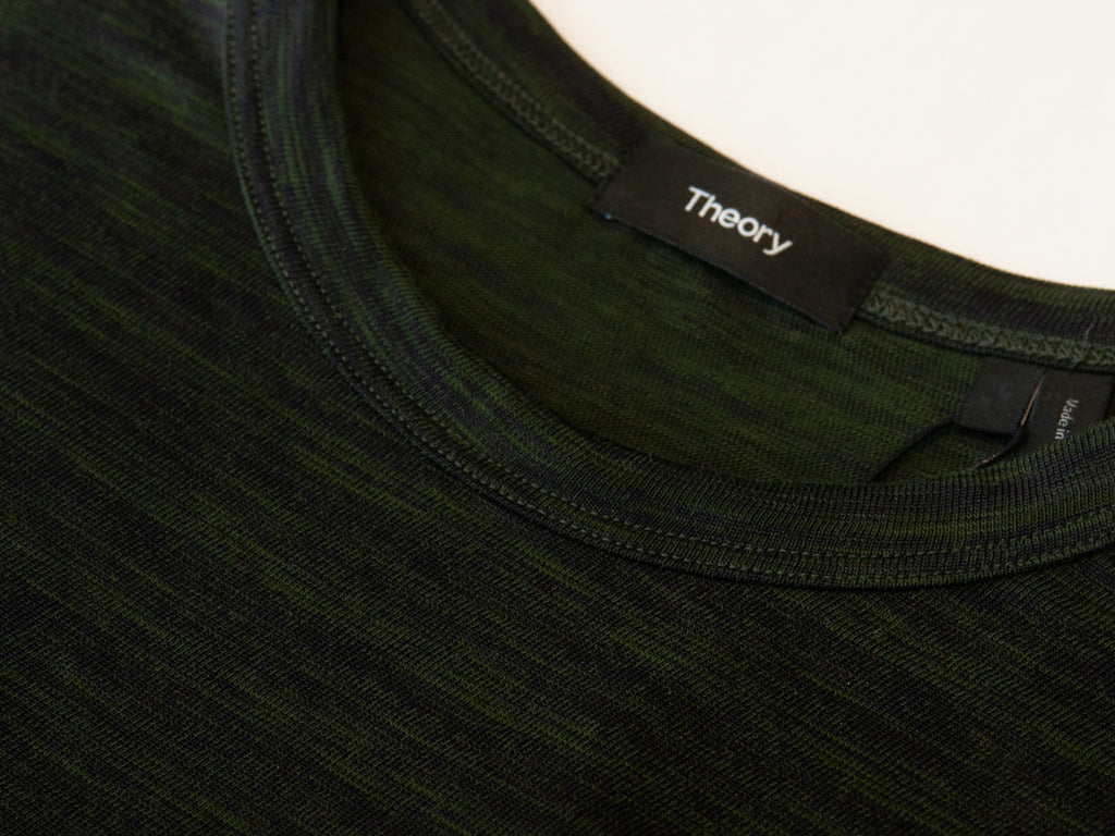 Theory NWT Green Gaskell Lounge Slub Crew Shirt