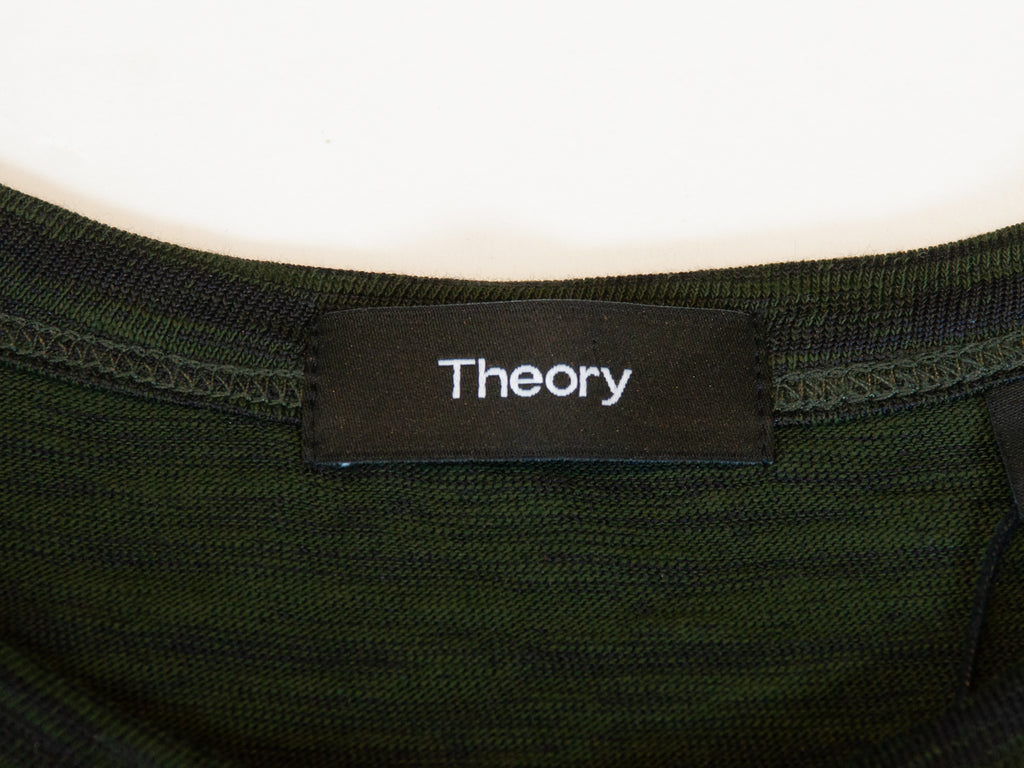 Theory NWT Green Gaskell Lounge Slub Crew Shirt