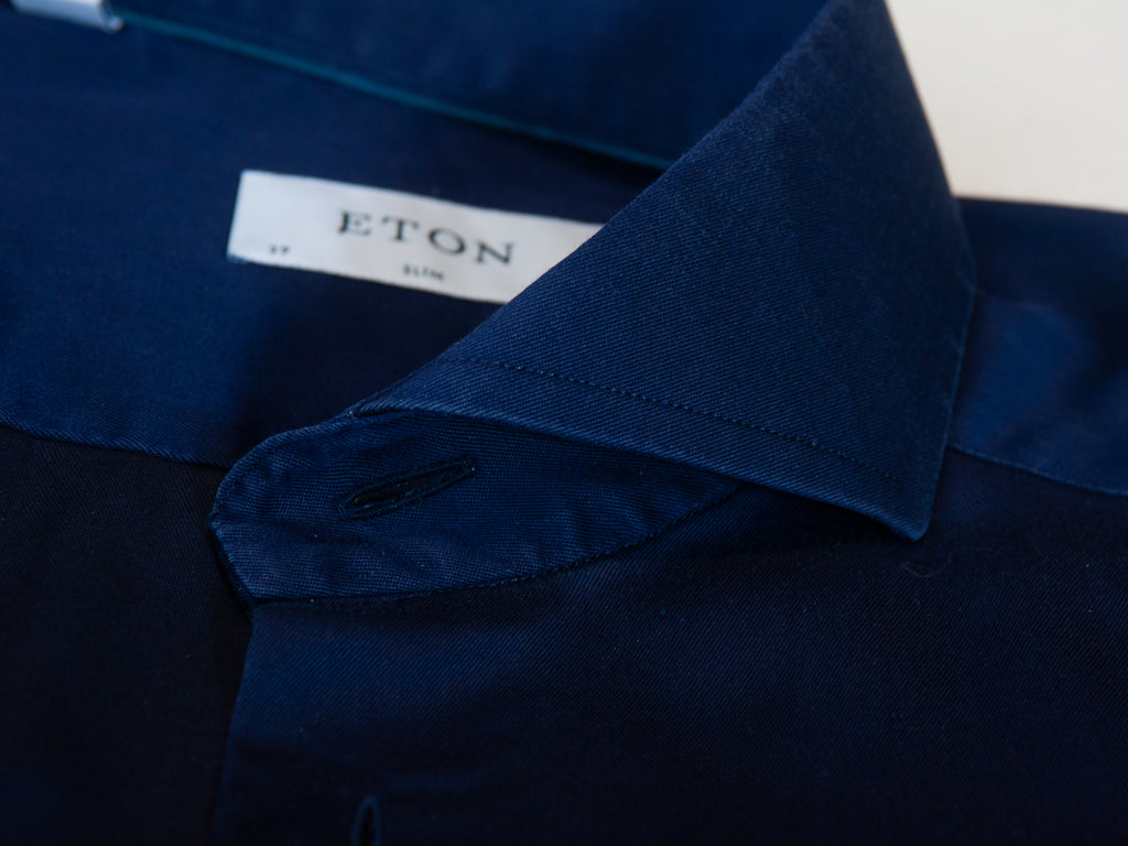 Eton Navy Blue Slim Fit Cambridge Shirt