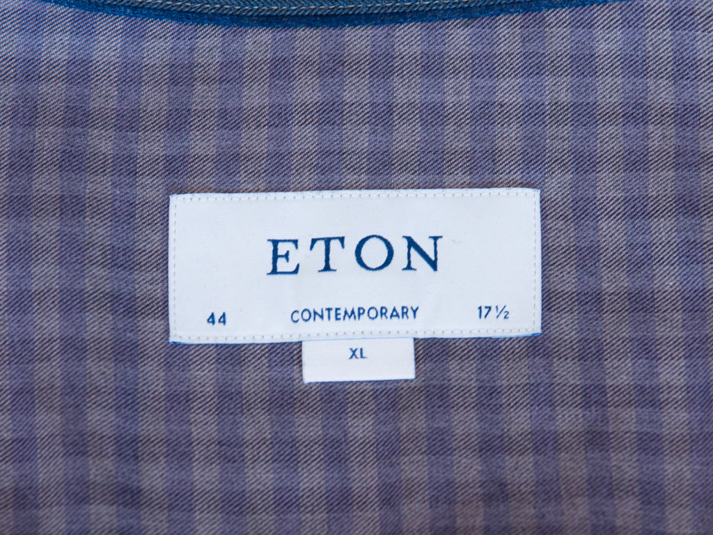 Eton Purple Check Fine Twill Contemporary Fit Shirt