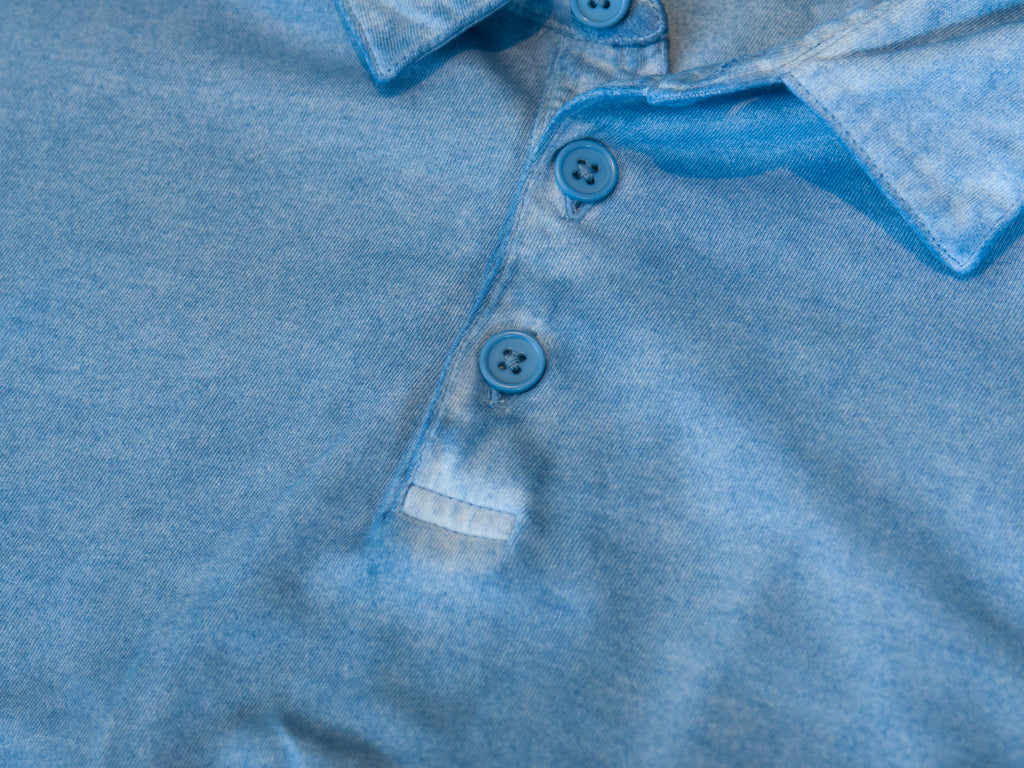 John Varvatos Light Blue Garment Dyed Polo Shirt