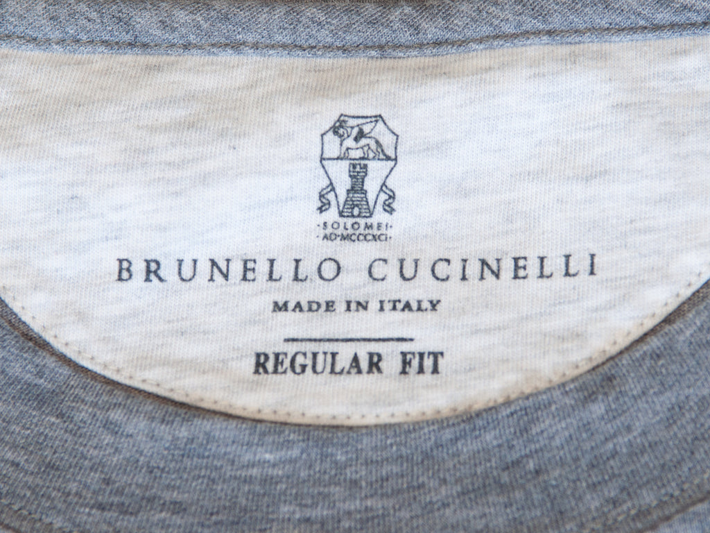 Brunello Cucinelli Grey Regular Fit T-Shirt